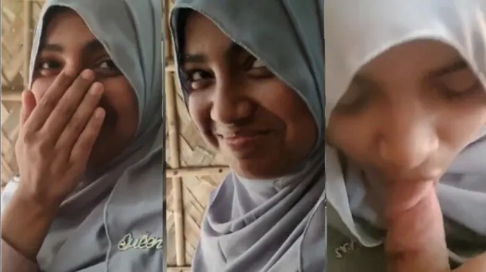 Shy Hijabi College Girl Blowjob to Lover Video