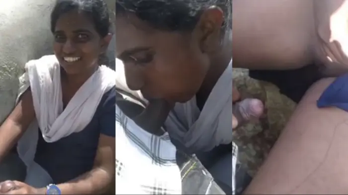 Tamil Young Dusky Girl Blowjob & Fucking Outside